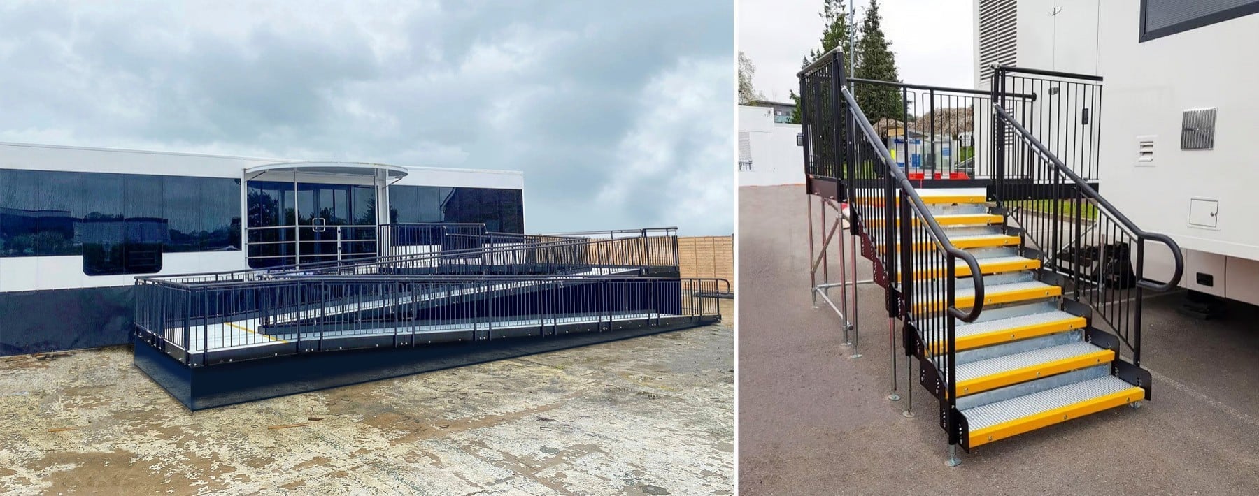 Mobile medical trailers ramp & steps