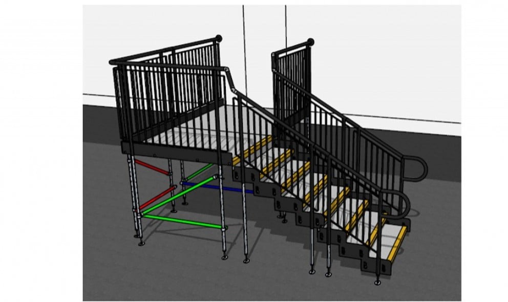 Temporary steps 3D drawings