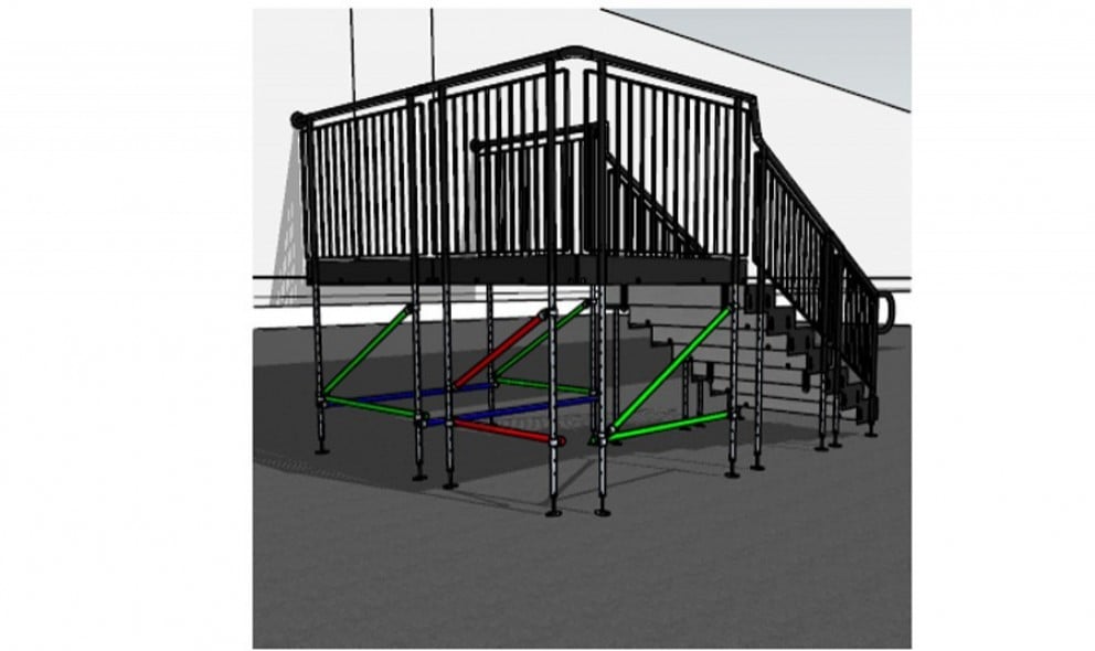 Temporary steps 3D drawing 