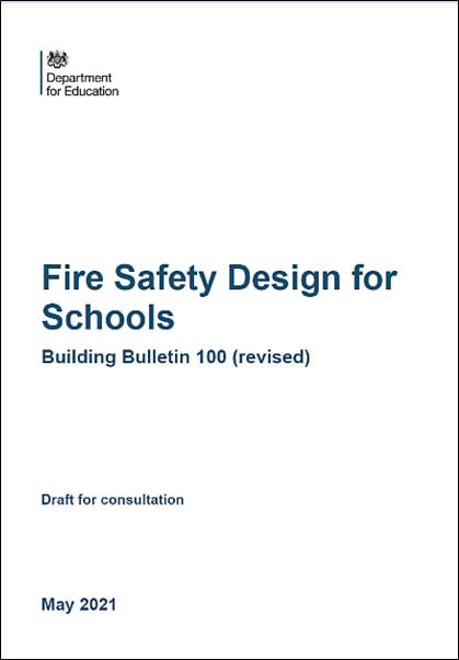 Fire safety design for schools, BB 100, Department for Education, Crown Copyright 2021 pdf